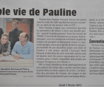 Pauline signe la convention